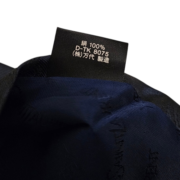 YSL Yves Saint Laurent Tie Silk Navy Blue Paisley Classic Pointed Necktie - Picture 5 of 6